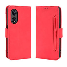 Leather Case Stands Flip Cover Holder BY3 for Oppo A1 Pro 5G Red