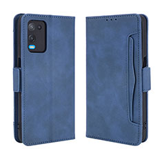 Leather Case Stands Flip Cover Holder BY3 for Oppo A54 4G Blue