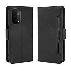 Leather Case Stands Flip Cover Holder BY3 for Oppo A54 5G Black