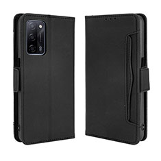 Leather Case Stands Flip Cover Holder BY3 for Oppo A55 5G Black