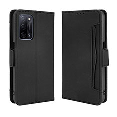 Leather Case Stands Flip Cover Holder BY3 for Oppo A56 5G Black