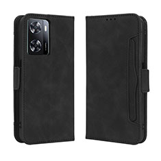 Leather Case Stands Flip Cover Holder BY3 for Oppo A57 4G Black