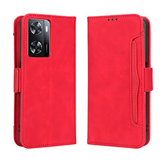 Leather Case Stands Flip Cover Holder BY3 for Oppo A57e Red