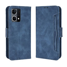 Leather Case Stands Flip Cover Holder BY3 for Oppo F21 Pro 4G Blue