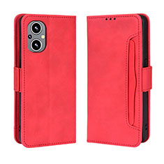 Leather Case Stands Flip Cover Holder BY3 for Oppo F21 Pro 5G Red