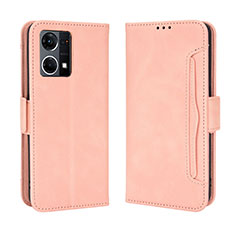 Leather Case Stands Flip Cover Holder BY3 for Oppo F21s Pro 4G Pink