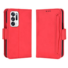 Leather Case Stands Flip Cover Holder BY3 for Oppo Find N 5G Red