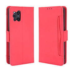 Leather Case Stands Flip Cover Holder BY3 for Oppo Find X3 5G Red