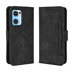 Leather Case Stands Flip Cover Holder BY3 for Oppo Find X5 Lite 5G Black