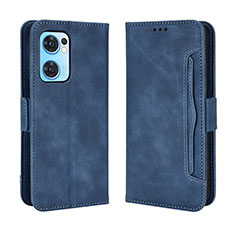 Leather Case Stands Flip Cover Holder BY3 for Oppo Find X5 Lite 5G Blue