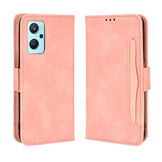 Leather Case Stands Flip Cover Holder BY3 for Oppo K10 4G Pink