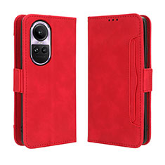 Leather Case Stands Flip Cover Holder BY3 for Oppo Reno10 5G Red