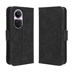 Leather Case Stands Flip Cover Holder BY3 for Oppo Reno10 Pro 5G Black