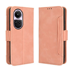 Leather Case Stands Flip Cover Holder BY3 for Oppo Reno10 Pro 5G Pink