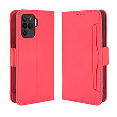 Leather Case Stands Flip Cover Holder BY3 for Oppo Reno5 Lite Red