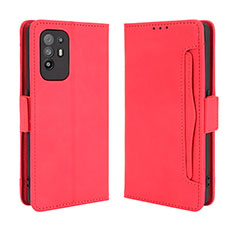 Leather Case Stands Flip Cover Holder BY3 for Oppo Reno5 Z 5G Red