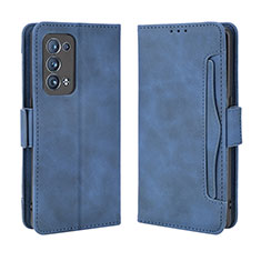 Leather Case Stands Flip Cover Holder BY3 for Oppo Reno6 Pro 5G Blue