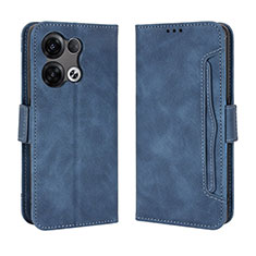 Leather Case Stands Flip Cover Holder BY3 for Oppo Reno8 5G Blue