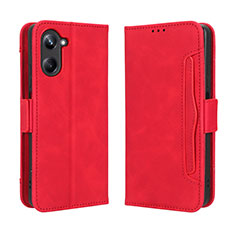 Leather Case Stands Flip Cover Holder BY3 for Realme 10 Pro 5G Red