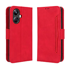 Leather Case Stands Flip Cover Holder BY3 for Realme 10 Pro+ Plus 5G Red