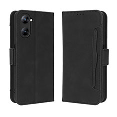 Leather Case Stands Flip Cover Holder BY3 for Realme 10S 5G Black