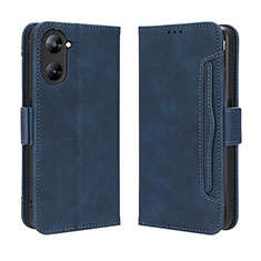 Leather Case Stands Flip Cover Holder BY3 for Realme 10S 5G Blue