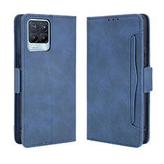 Leather Case Stands Flip Cover Holder BY3 for Realme 8 4G Blue