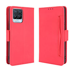 Leather Case Stands Flip Cover Holder BY3 for Realme 8 Pro Red