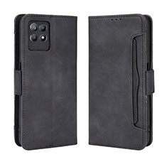 Leather Case Stands Flip Cover Holder BY3 for Realme 8i Black