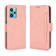 Leather Case Stands Flip Cover Holder BY3 for Realme 9 5G Pink