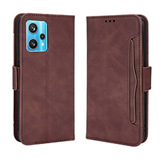 Leather Case Stands Flip Cover Holder BY3 for Realme 9 Pro+ Plus 5G Brown