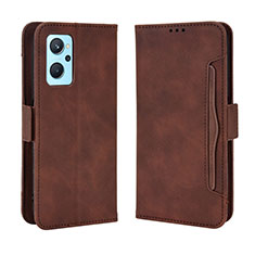 Leather Case Stands Flip Cover Holder BY3 for Realme 9i 4G Brown