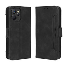 Leather Case Stands Flip Cover Holder BY3 for Realme 9i 5G Black