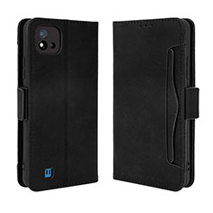 Leather Case Stands Flip Cover Holder BY3 for Realme C20 Black