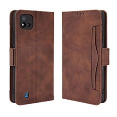 Leather Case Stands Flip Cover Holder BY3 for Realme C20A Brown