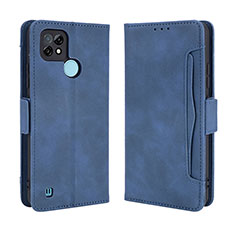 Leather Case Stands Flip Cover Holder BY3 for Realme C21 Blue