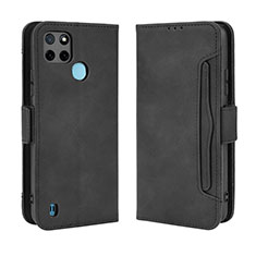 Leather Case Stands Flip Cover Holder BY3 for Realme C25Y Black