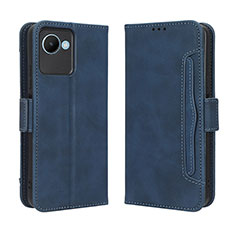 Leather Case Stands Flip Cover Holder BY3 for Realme C30 Blue