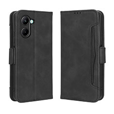 Leather Case Stands Flip Cover Holder BY3 for Realme C33 Black