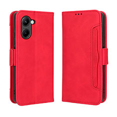 Leather Case Stands Flip Cover Holder BY3 for Realme C33 Red