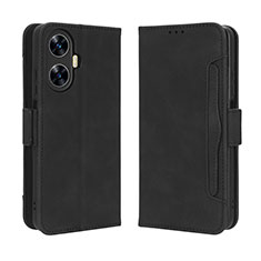 Leather Case Stands Flip Cover Holder BY3 for Realme C55 Black