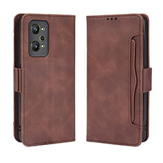 Leather Case Stands Flip Cover Holder BY3 for Realme GT Neo 3T 5G Brown