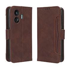 Leather Case Stands Flip Cover Holder BY3 for Realme GT Neo5 SE 5G Brown