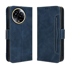 Leather Case Stands Flip Cover Holder BY3 for Realme Narzo 60x 5G Blue