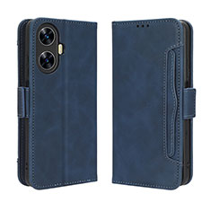 Leather Case Stands Flip Cover Holder BY3 for Realme Narzo N55 Blue