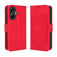 Leather Case Stands Flip Cover Holder BY3 for Realme Narzo N55 Red