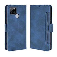 Leather Case Stands Flip Cover Holder BY3 for Realme Q2i 5G Blue