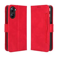 Leather Case Stands Flip Cover Holder BY3 for Realme V30 5G Red