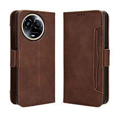 Leather Case Stands Flip Cover Holder BY3 for Realme V50 5G Brown