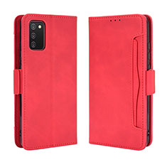 Leather Case Stands Flip Cover Holder BY3 for Samsung Galaxy A02s Red